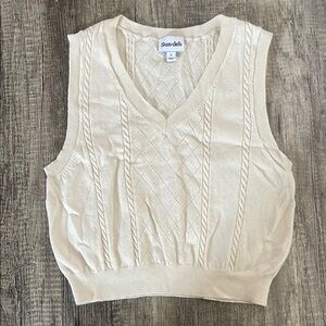 Sunday Best Cream Cable Knit Tank Top
